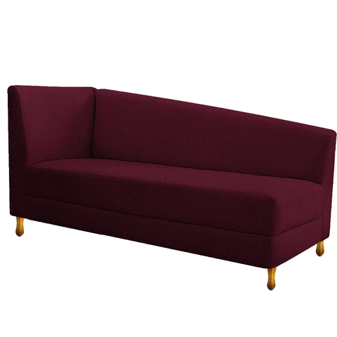 Recamier Valéria 185cm Lado Direito de Quem Senta Sala de Estar Suede Bordo - Incasa Decor