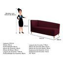 Ver imagem 7 de Recamier Valéria 185cm Lado Direito de Quem Senta Sala de Estar Suede Bordo - Incasa Decor
