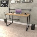 Ver imagem 2 de Kit com 10 Escrivaninhas Kuadra 120cm Estilo Industrial 