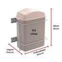 Ver imagem 3 de Lixeira de Cozinha Deslizante 8,8L de Embutir com Corrediça Lateral Giosul Cinza