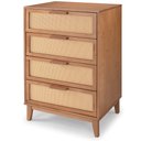 Ver imagem 3 de Cômoda Inari 4g | 68 Cm X 40 Cm | Madeira Maciça com Palhinha | Caramelo Caramelo