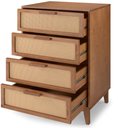Ver imagem 4 de Cômoda Inari 4g | 68 Cm X 40 Cm | Madeira Maciça com Palhinha | Caramelo Caramelo