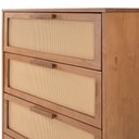 Ver imagem 5 de Cômoda Inari 4g | 68 Cm X 40 Cm | Madeira Maciça com Palhinha | Caramelo Caramelo