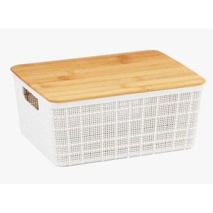 Caixa Organizadora com Tampa Bambu