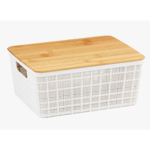Caixa Organizadora com Tampa Bambu
