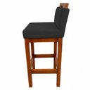 Ver imagem 5 de Kit 2 Banqueta Alta de Madeira Aurora Balcão Cozinha Bistro com Encosto Suede Preto