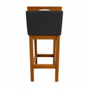 Ver imagem 6 de Kit 2 Banqueta Alta de Madeira Aurora Balcão Cozinha Bistro com Encosto Suede Preto