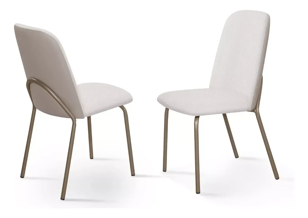 Conjunto 2 Cadeiras Jantar Dubai Dara Aço Nobre
