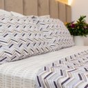 Ver imagem 2 de Jogo de Cama 300 Fios Estampado Casal 4 peças Cor:Chevron