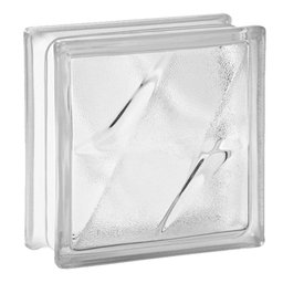Tijolo Bloco de Vidro Transparente Textura 19x19x8 Tradestar Estrela - 1