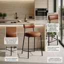 Ver imagem 4 de Banqueta Cozinha Média com Encosto Industrial Preto Kit 6 Londres PU D03 - D'Rossi