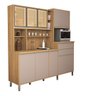 Armário Gabi Cozinha Completa Compacta Mdf Vidro Reflecta:bege - 5