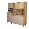 Armário Gabi Cozinha Completa Compacta Mdf Vidro Reflecta:bege - 2