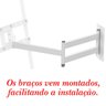 SUPORTE TV 10" a 56" BRAÇO LONGO VESA 400X400 4 MOV BRANCO - 3