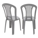 Ver imagem 2 de Conjunto 2 Cadeiras Bistrô de Plástico Polipropileno Atlântida - Tramontina 92013 - Cinza 92013/210