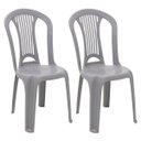 Ver imagem 1 de Conjunto 2 Cadeiras Bistrô de Plástico Polipropileno Atlântida - Tramontina 92013 - Cinza 92013/210
