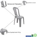 Ver imagem 3 de Conjunto 2 Cadeiras Bistrô de Plástico Polipropileno Atlântida - Tramontina 92013 - Cinza 92013/210