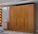 Ver imagem 1 de Guarda Roupa Casal 100% MDF 6 Portas 6 Gavetas 235cm Ripado São Carlos Cinamomo - Leifer