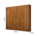 Ver imagem 3 de Guarda Roupa Casal 100% MDF 6 Portas 6 Gavetas 235cm Ripado São Carlos Cinamomo - Leifer