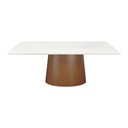 Ver imagem 3 de Mesa de Jantar Roma Retangular 220x90cm - Amêndoa - Tampo 220x90cm Branco/vidro Off-white