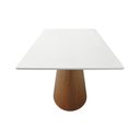 Ver imagem 4 de Mesa de Jantar Roma Retangular 220x90cm - Amêndoa - Tampo 220x90cm Branco/vidro Off-white