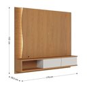 Ver imagem 4 de Painel Tv 65 Pol 180cm Bancada Suspensa Ripado Manacá Freijó/off White Matte C04 - D'rossi