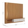 Painel Tv 65 Pol 180cm Bancada Suspensa Ripado Manacá Freijó/off White Matte C04 - D'rossi - 4