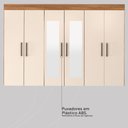 Ver mais imagens de Guarda Roupa Casal 10 Portas com Espelho e 3 Gavetas New Murano - Amêndola Touch/off White
