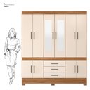 Ver imagem 4 de Guarda Roupa Casal 10 Portas com Espelho e 3 Gavetas New Murano - Amêndola Touch/off White