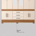 Ver imagem 7 de Guarda Roupa Casal 10 Portas com Espelho e 3 Gavetas New Murano - Amêndola Touch/off White