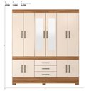 Ver imagem 2 de Guarda Roupa Casal 10 Portas com Espelho e 3 Gavetas New Murano - Amêndola Touch/off White