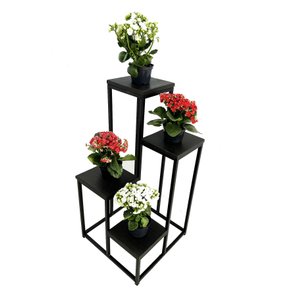 Suporte Plantas 4 Andares Estilo Industrial Moderno Toda Preta Jardim Minas Arte Própria Suporte 4 a