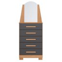Ver imagem 5 de Guarda Roupa Casal Doble 06 Portas e Cômoda New Veneza 05 Gavetas com Espelho Freijo Titanium - Mó