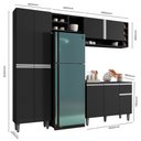 Ver imagem 3 de Cozinha Modulada Completa Vanessa 5 Peças 230cm Preto Fosco - Desk Design