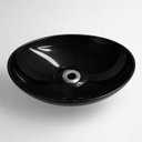 Ver imagem 6 de Cuba Apoio Banheiro Lavabo Oval 40cm Preta Brilho Brilhante Pia Design Moderno Estilo Industrial