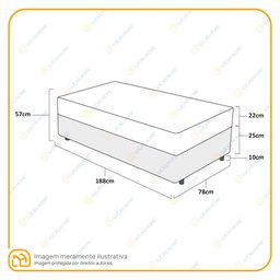 Cama Box Solteiro Preto + Colchão De Molas Ensacadas Anjos Classic 78x188x47cm - 3