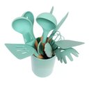 Ver imagem 2 de Jogo de Cozinha Silicone Madeira 12 Peças Concha Colher Pegador Espatula Fouet Talheres Utensilio Ap