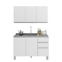 Ver imagem 2 de Cozinha Compacta Balcão para Pia/cuba e Armário Aéreo Triplo Evidence Poliman Móveis