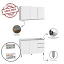 Ver imagem 7 de Cozinha Compacta Balcão para Pia/cuba e Armário Aéreo Triplo Evidence Poliman Móveis