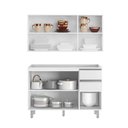 Ver imagem 3 de Cozinha Compacta Balcão para Pia/cuba e Armário Aéreo Triplo Evidence Poliman Móveis