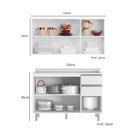 Ver imagem 6 de Cozinha Compacta Balcão para Pia/cuba e Armário Aéreo Triplo Evidence Poliman Móveis