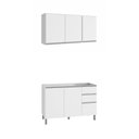 Ver imagem 4 de Cozinha Compacta Balcão para Pia/cuba e Armário Aéreo Triplo Evidence Poliman Móveis