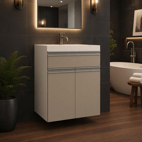 Gabinete de Banheiro 50cm sem Tampo Movel na Caixa