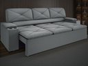 Ver imagem 1 de Sofá com Porta Copos Retrátil e Reclinável Pop 2,05m Velosuede Grafite - Netsofas