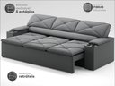 Ver imagem 3 de Sofá com Porta Copos Retrátil e Reclinável Pop 2,05m Velosuede Grafite - Netsofas