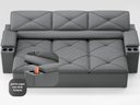 Ver imagem 5 de Sofá com Porta Copos Retrátil e Reclinável Pop 2,05m Velosuede Grafite - Netsofas