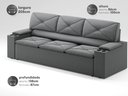 Ver imagem 2 de Sofá com Porta Copos Retrátil e Reclinável Pop 2,05m Velosuede Grafite - Netsofas