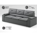 Ver imagem 2 de Sofá com Porta Copos Retrátil e Reclinável Pop 2,05m Velosuede Grafite - Netsofas