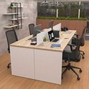 Ver imagem 4 de Conjunto Estação de Trabalho 4 Lugares com 4 Cadeiras Escritório Mesa 120x60cm