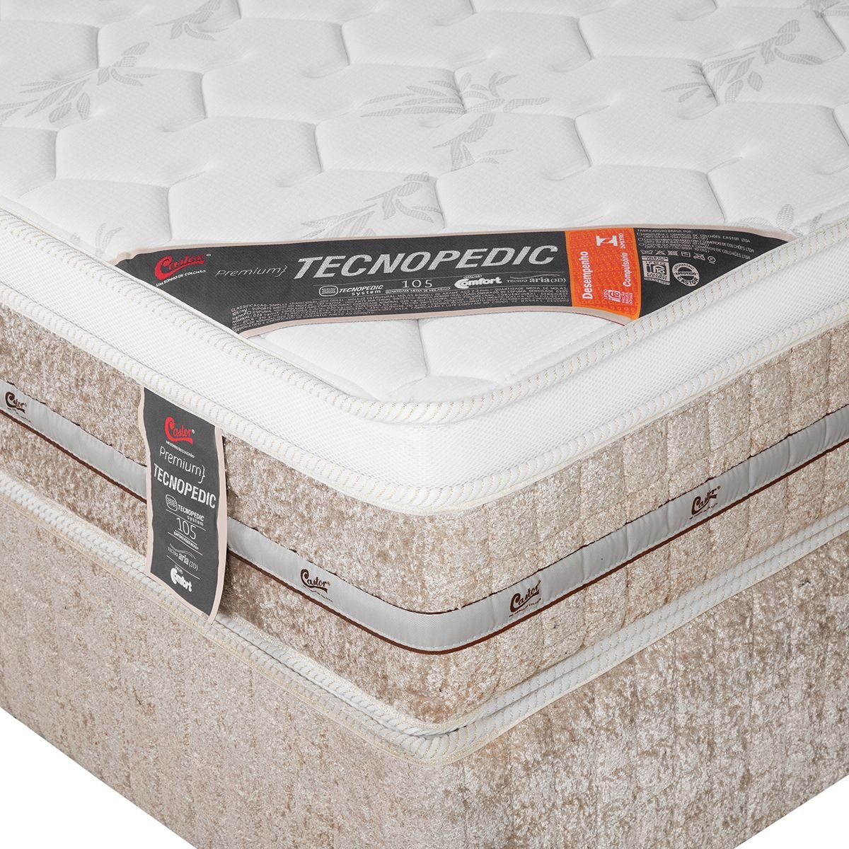 Cama Castor Queen Premium Tecnopedic 158x198x57 + Box Castor - 6